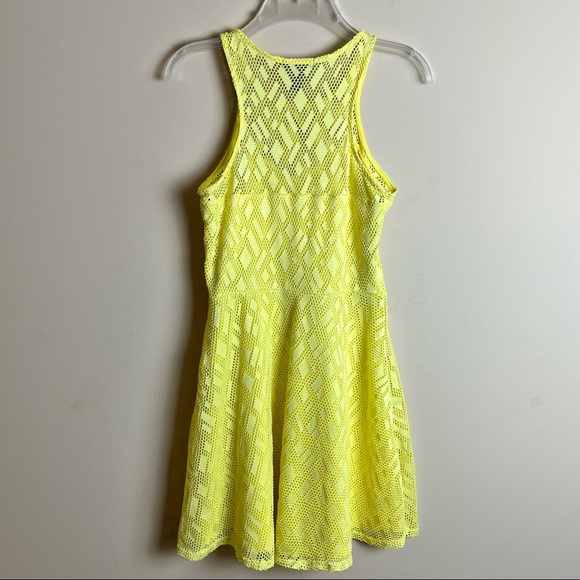 NWOT - Material Girl Yellow Open Weave Fit n Flare Razorback Dress - Picture 5 of 8